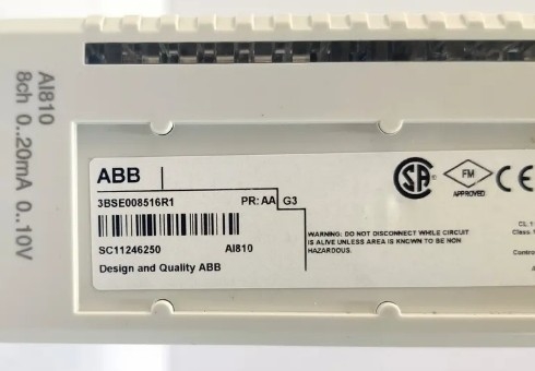 ABB AI810 3BSE008516R1 অ্যানালগ ইনপুট মডিউল 8 চ্যানেল মডিউল 800XA পিএলসি