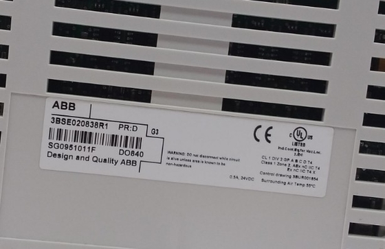 ABB DO840 3BSE020838R1 ডিজিটাল আউটপুট মডিউল 24V S/R 16 চ্যানেল S800 I/O মডিউল