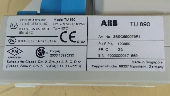 ABB TU890 3BSC690075R1 মডিউল সমাপ্তি ইউনিট অন্তর্নিহিত নিরাপত্তা ইন্টারফেস সহ