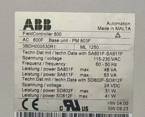 ABB PM803F 3BDH000530R1 বেস ইউনিট 16 এমবি ব্যাটারি-বাফারযুক্ত র্যাম সেন্ট্রাল ইউনিট