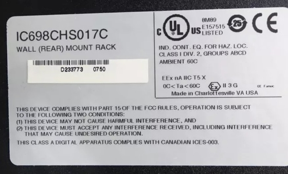 IC698CHS017 GE PACSystems RX7i Racks 17 স্লট ফ্রন্ট এবং রিয়ার মাউন্ট সিপিইউ এবং I/O কনফিগারেশন
