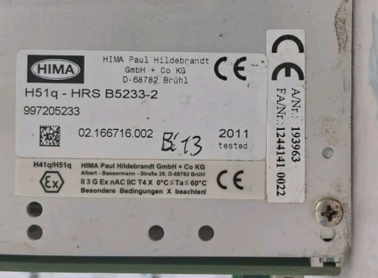 B5233-2 HIMA 18 স্লট র্যাক