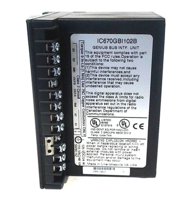 IC670GBI102 GE Fanuc GE ফিল্ড I/O 120Vac/125Vdc চালিত জিনিয়াস বাস ইন্টারফেস ইউনিট জেনারেল ইলেকট্রিক